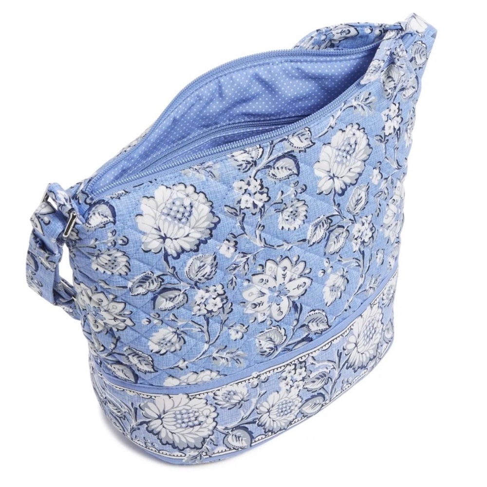 NWT VERA BRADLEY SWEET GARDEN BLUE BUCKET CROSSBODY BAG - Picture 2 of 11